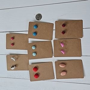 Vintage Lot of 8 Pairs of Pierced Earrings